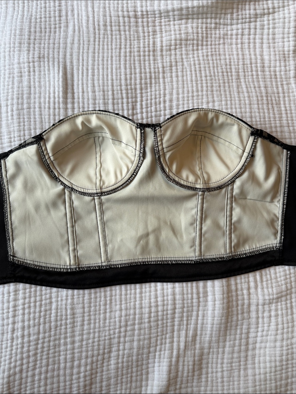 Say What? Black Lace Sequin Bandeau Bustier - Picture 6 of 6